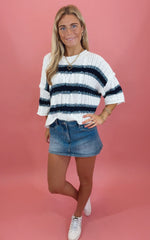 Classic Coast Stripe Sweater (white)