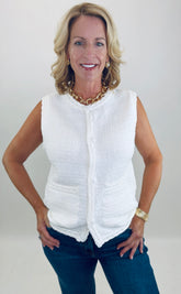 Boardroom to Brunch Vest (off white)