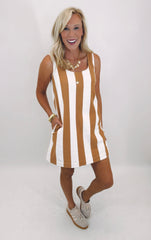 Heritage Stripe Dress (camel)