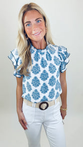 Blue Print Beauty Top