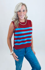 Stripe Hype Top (burgundy)