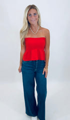 Pucker Up Peplum (red)