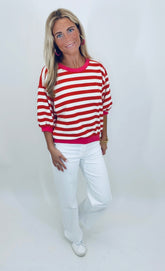 Carefree Stripe Top (red)