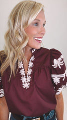 Va Va Bloom Top (burgundy)