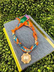 Regal Glow Scarf Necklace