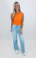 Button Up Babe Top (orange)