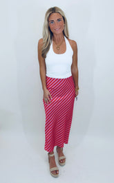 Stripe the Scene Midi Skirt
