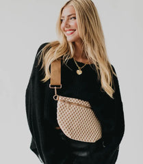 Woven Bum Bag (check brown)