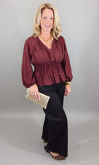 The Haven Blouse (burgundy)