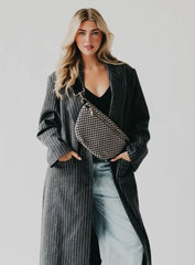Woven Bum Bag (check grey/black)