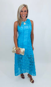Aquamarine Lace Midi Dress