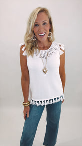 Coastal Confetti Sweater Tank (white)