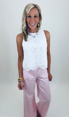 Eyelet Affair Top (white)