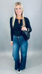 Buttoned Up Babe Top (black)