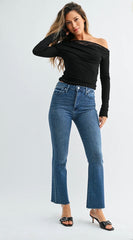 HR Crop Flare (med denim)