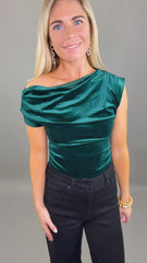 Velvet Rendezvous Top (hunter green)