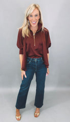Zip Vogue Top (burgundy)