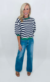 Mini Patch Pocket Wide Leg Jean (med denim)
