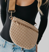 Woven Bum Bag (check brown)