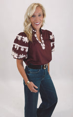 Va Va Bloom Top (burgundy)
