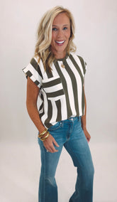 Stripe Theory Top (olive)