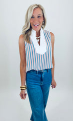 Downtown Stripe Top (blue)