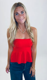 Pucker Up Peplum (red)