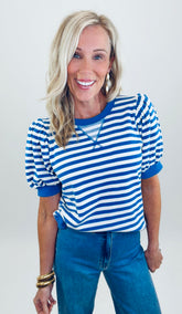 Stripe Society Top (blue)