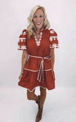 Laurel Lane Dress (rust)
