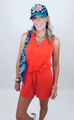 Weekend Reset Romper (red)