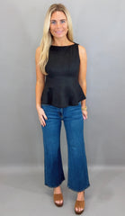 Obsidian Elegance Peplum Top