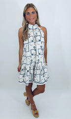 Floral Blueprint Dress