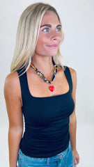 Sugar Rush Shirred Top (black)