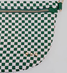 Woven Bum Bag (check emerald)