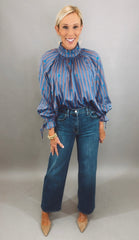 Maison Stripe Blouse (blue)
