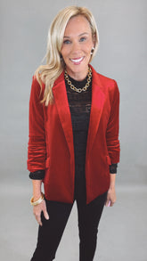 Savoy Velvet Blazer (red)