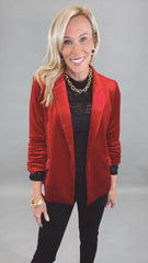 Savoy Velvet Blazer (red)