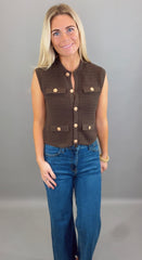 Park Avenue Knit Vest (brown)