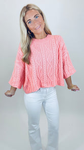 First Class Cable Knit (coral)