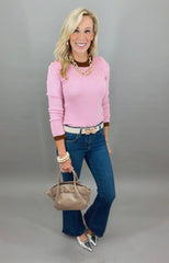 Borderline Chic Sweater (pink)