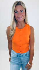 Button Up Babe Top (orange)