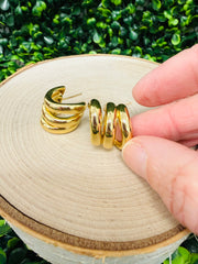 Stacked Shine Hoop Earring