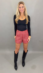 Tweed & Tinsel Short (red)