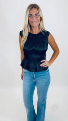 Satin Soirée Top (black)