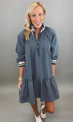 Zip Code Dress (navy)