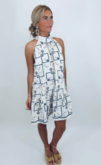 Floral Blueprint Dress