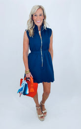 Polished Zip Mini (navy)
