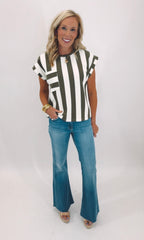 Stripe Theory Top (olive)