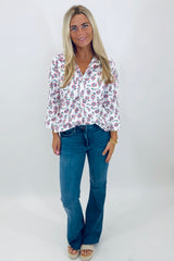 Button & Blossom Top (red)