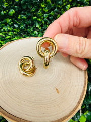 Golden Link Stud Earring